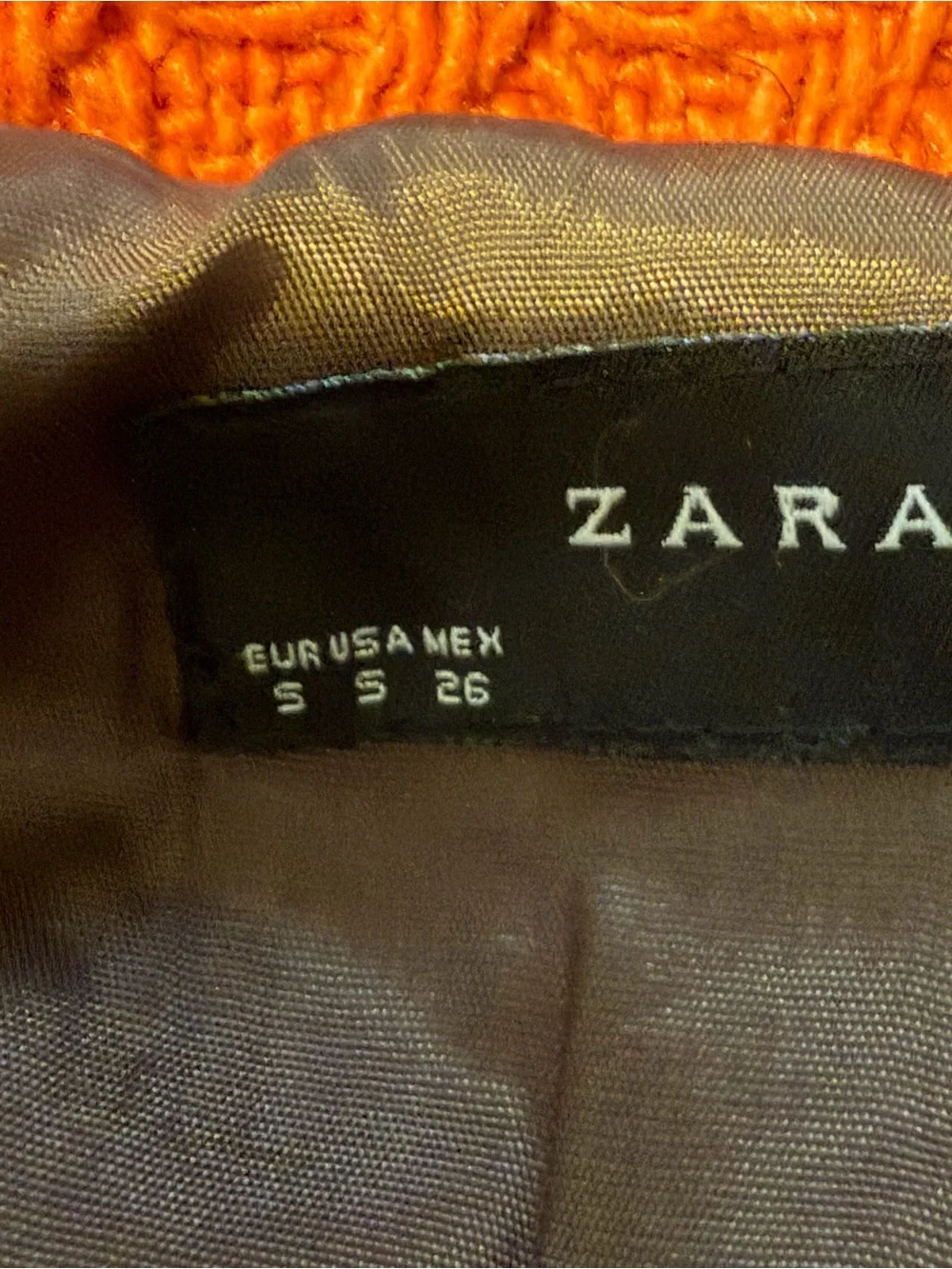 Zara Basic Women’s Burnt Orange -SZ S- Cropped Tweed-Wool Blend Textured Jacket
